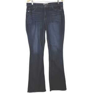 Wit & Wisdom Ab-solution High Rise Flare Jeans Dark Wash Blue Womens 14